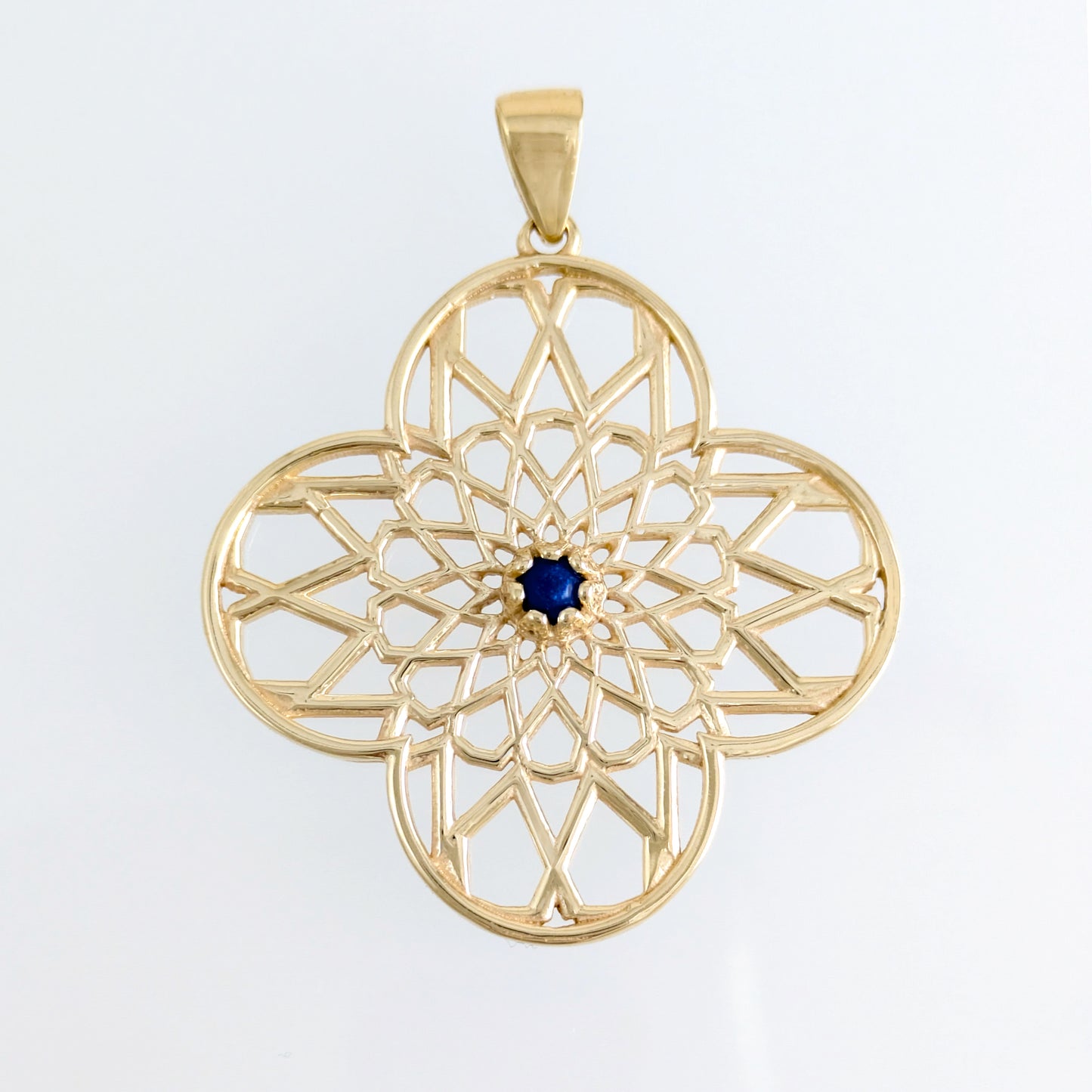 Blue Crystal Geometric Pendant Charm