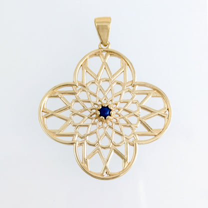 Blue Crystal Geometric Pendant Charm