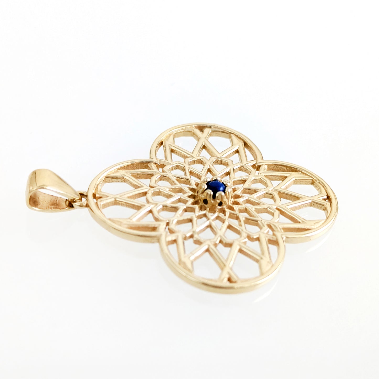 Blue Crystal Geometric Pendant Charm