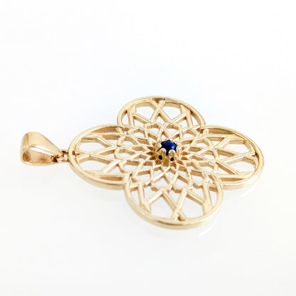 Blue Crystal Geometric Pendant Charm