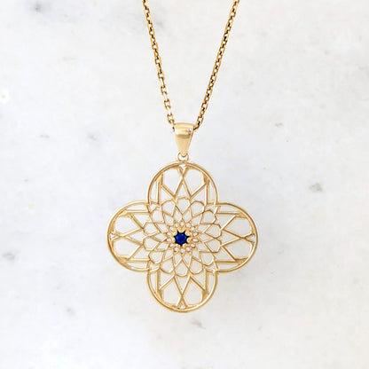 Blue Crystal Geometric Pendant Charm