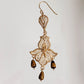 18K Gold Plated 3" Gemstone Drop Tulip Dangle Earrings