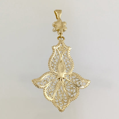 Floral Cross Openwork Pendant