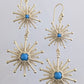 Starburst Drop Earrings – Blue Gem Statement Jewelry