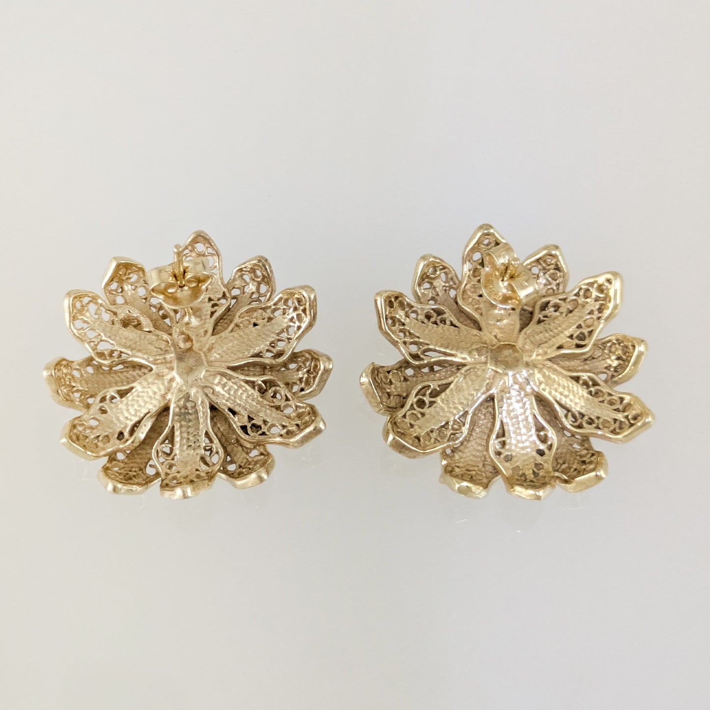 Layered Floral Openwork Stud Earrings