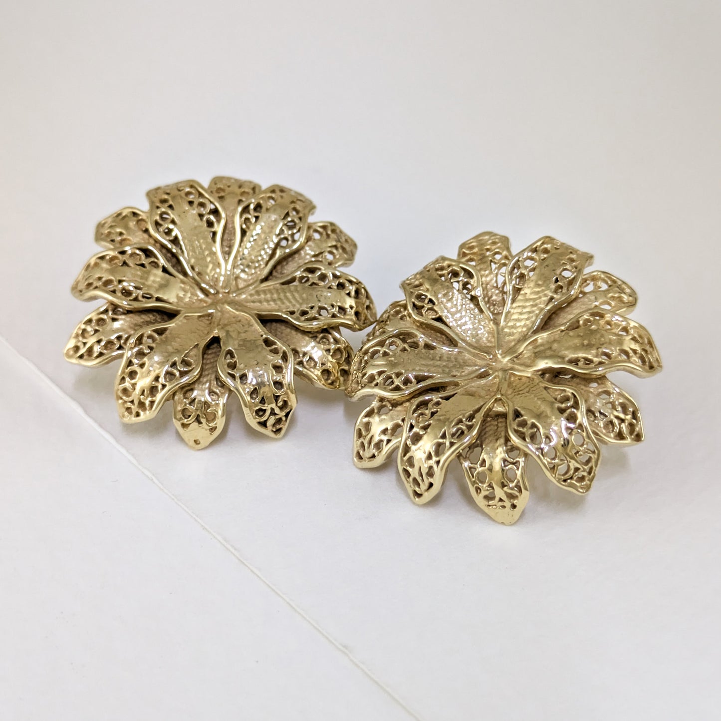 Layered Floral Openwork Stud Earrings