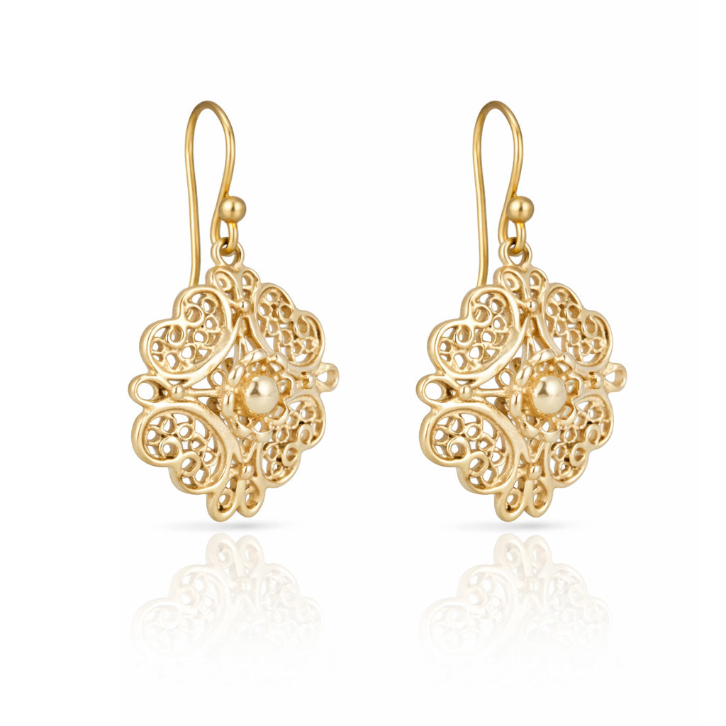 Filigree Floral Drop Earrings