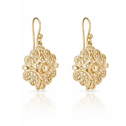 Filigree Floral Drop Earrings