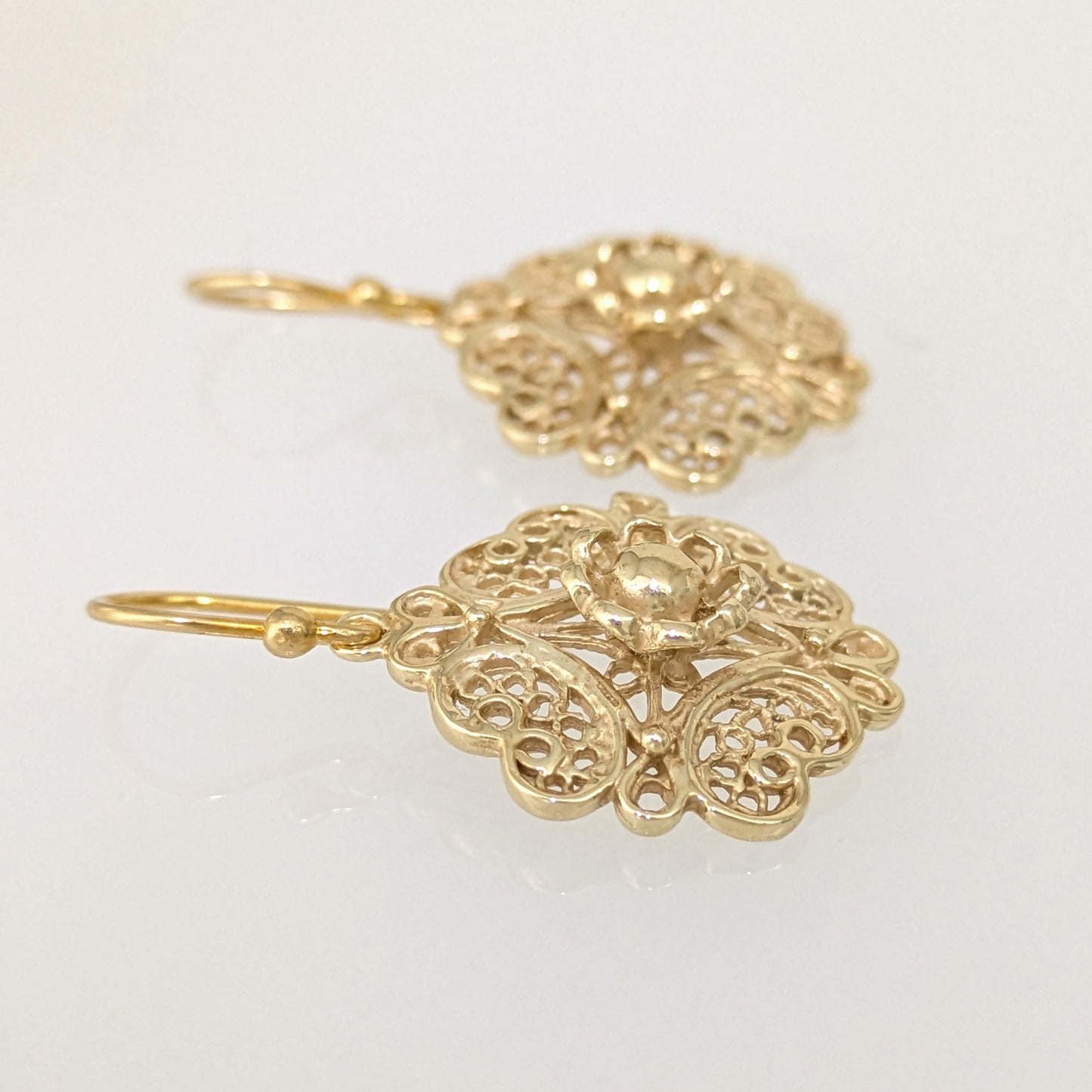 Filigree Floral Drop Earrings