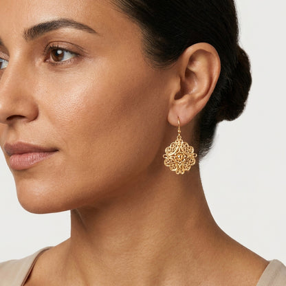 Filigree Floral Drop Earrings