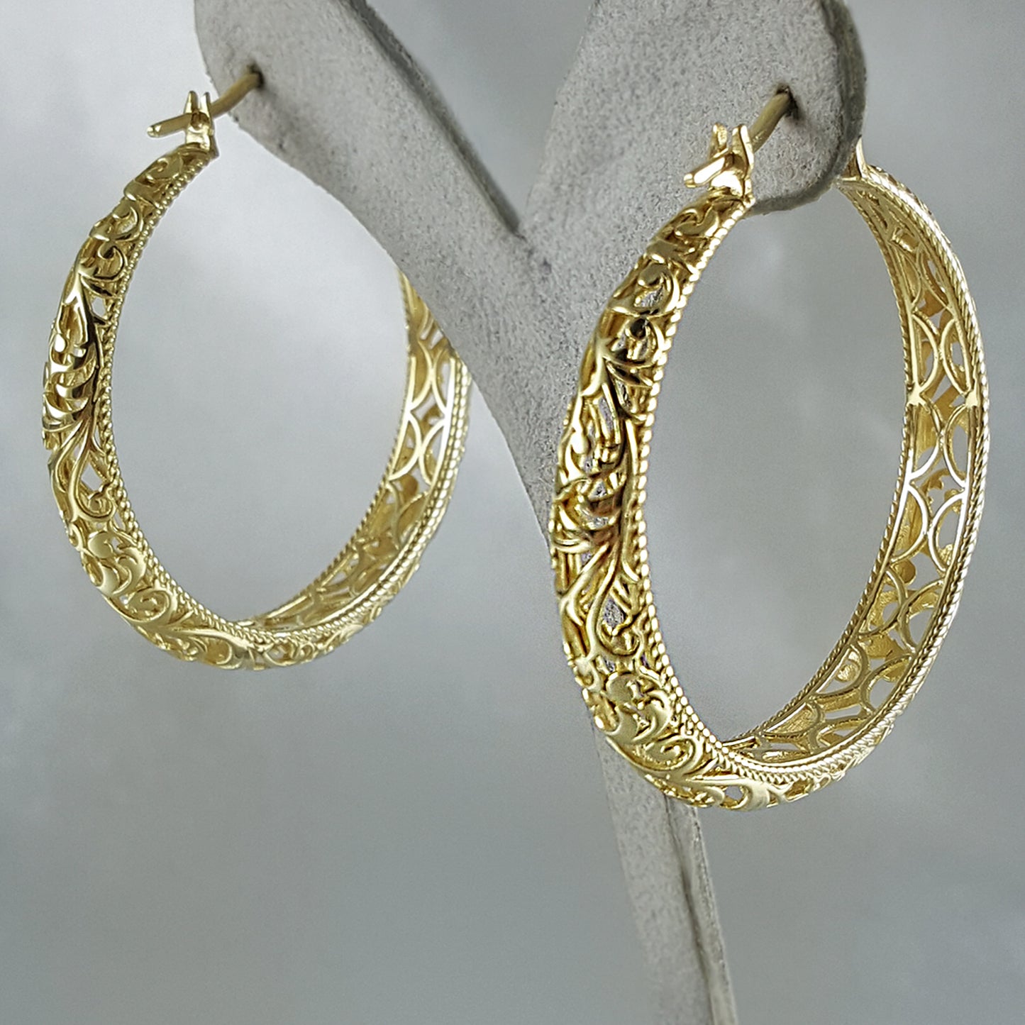 Scrollwork Hoop Earrings