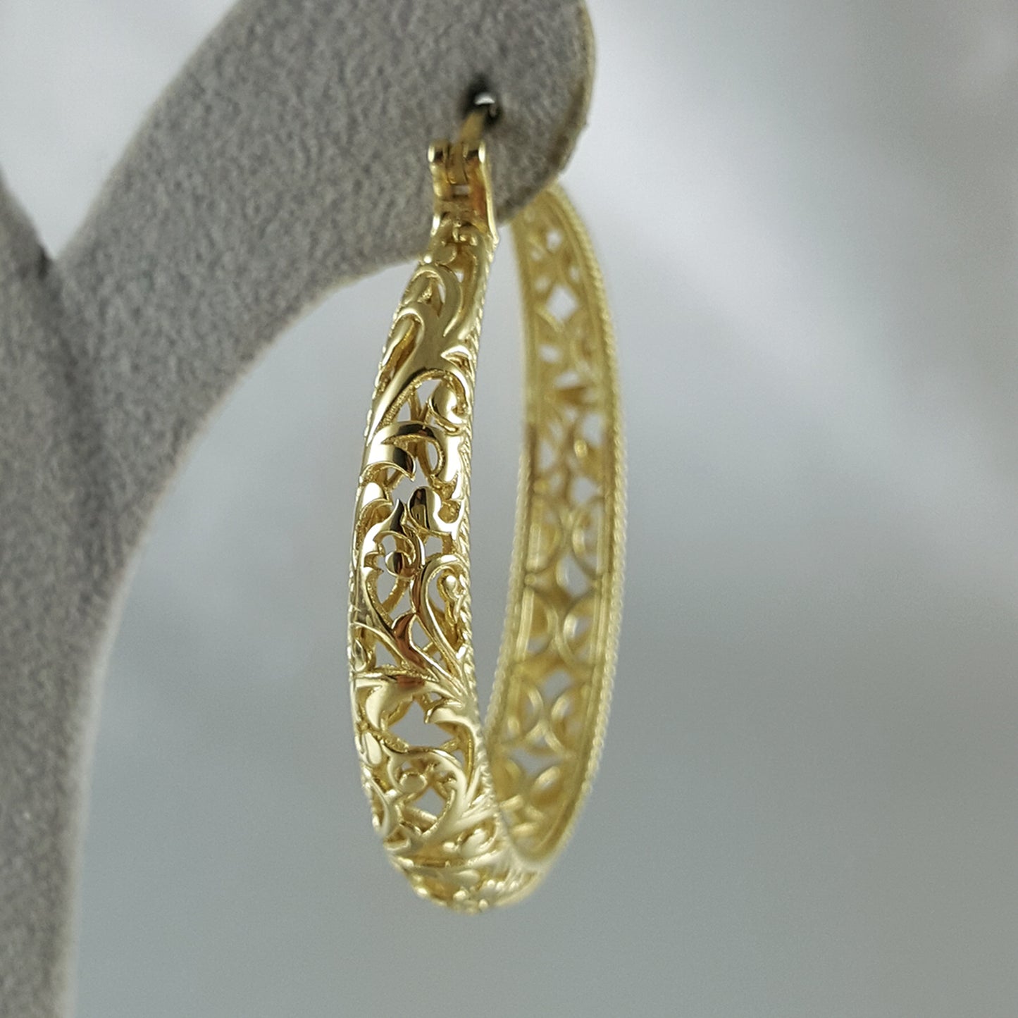 Scrollwork Hoop Earrings