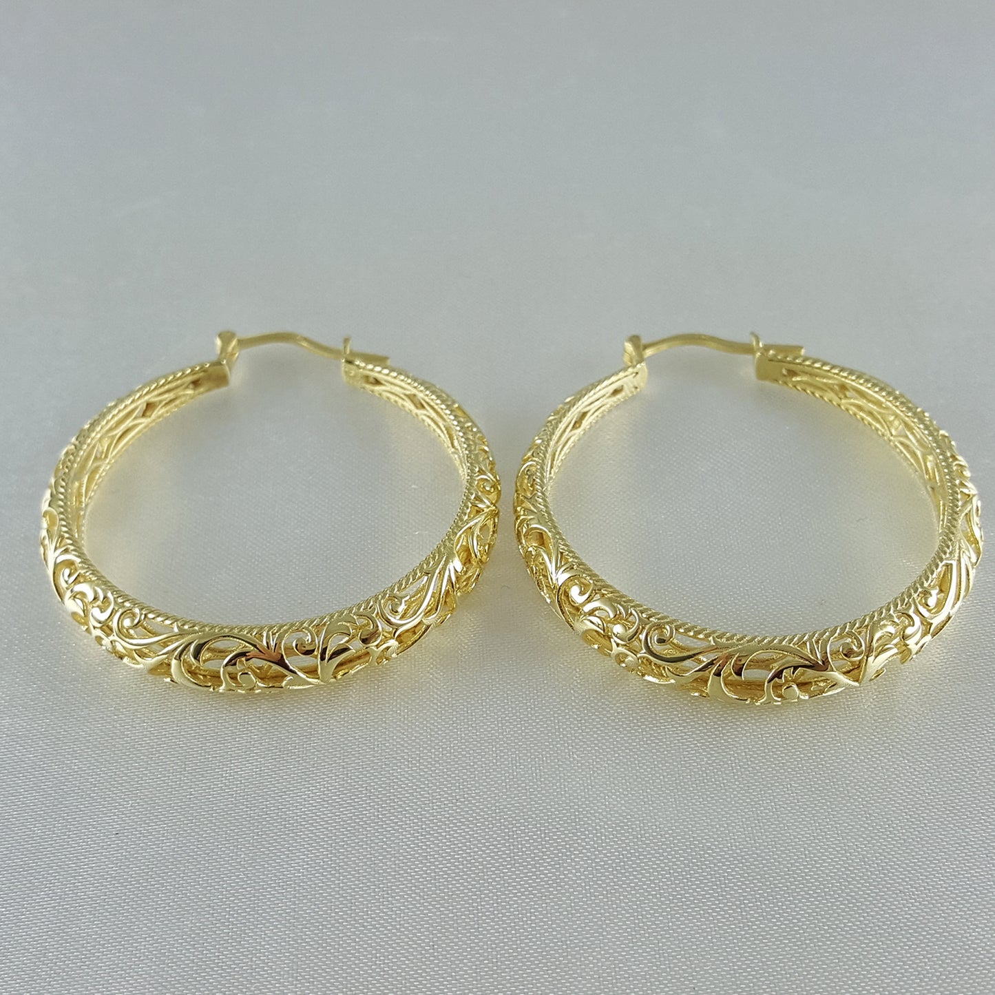 Scrollwork Hoop Earrings