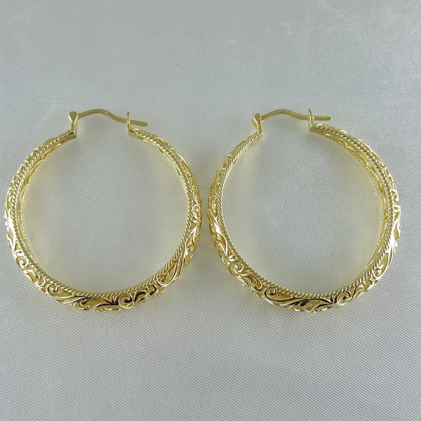 Scrollwork Hoop Earrings