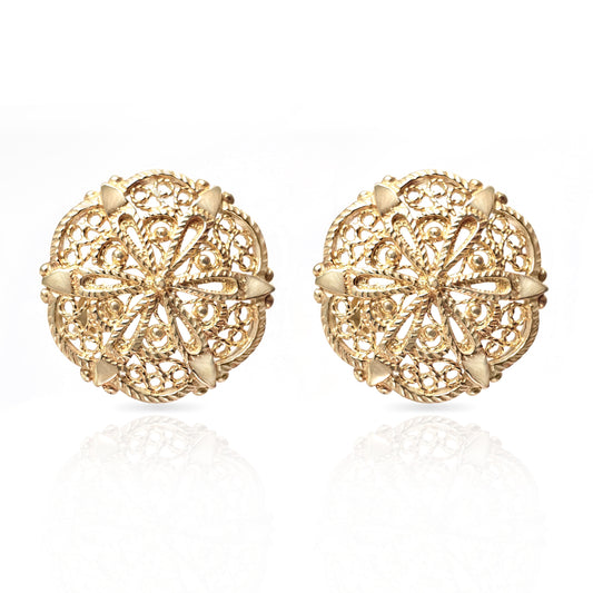 Filigree Sunburst Statement Stud Earrings