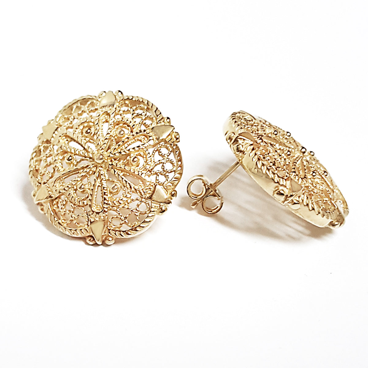 Filigree Sunburst Statement Stud Earrings