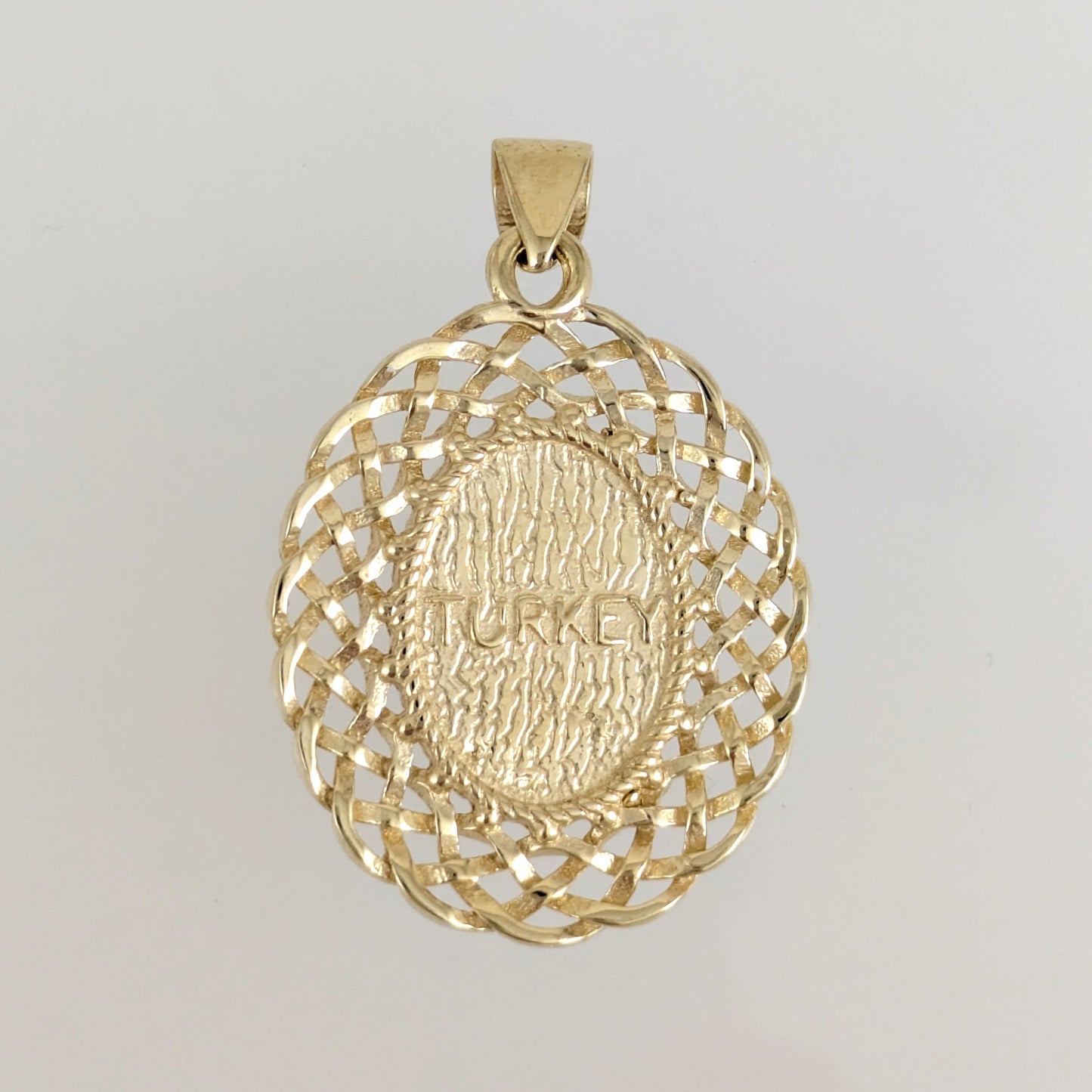 Red Coral Pendant Filigree Frame