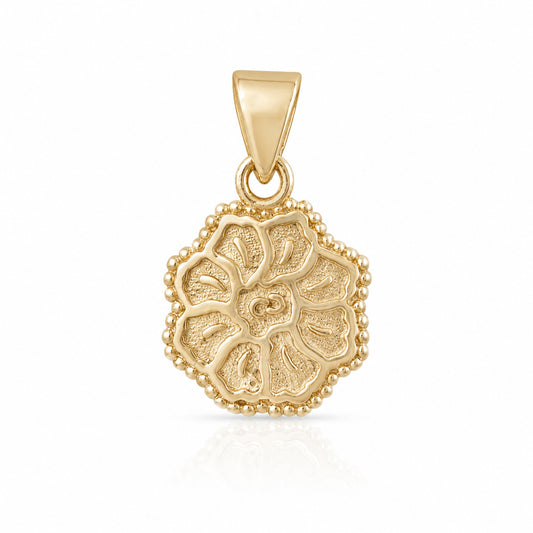 Petite Round Floral Pendant