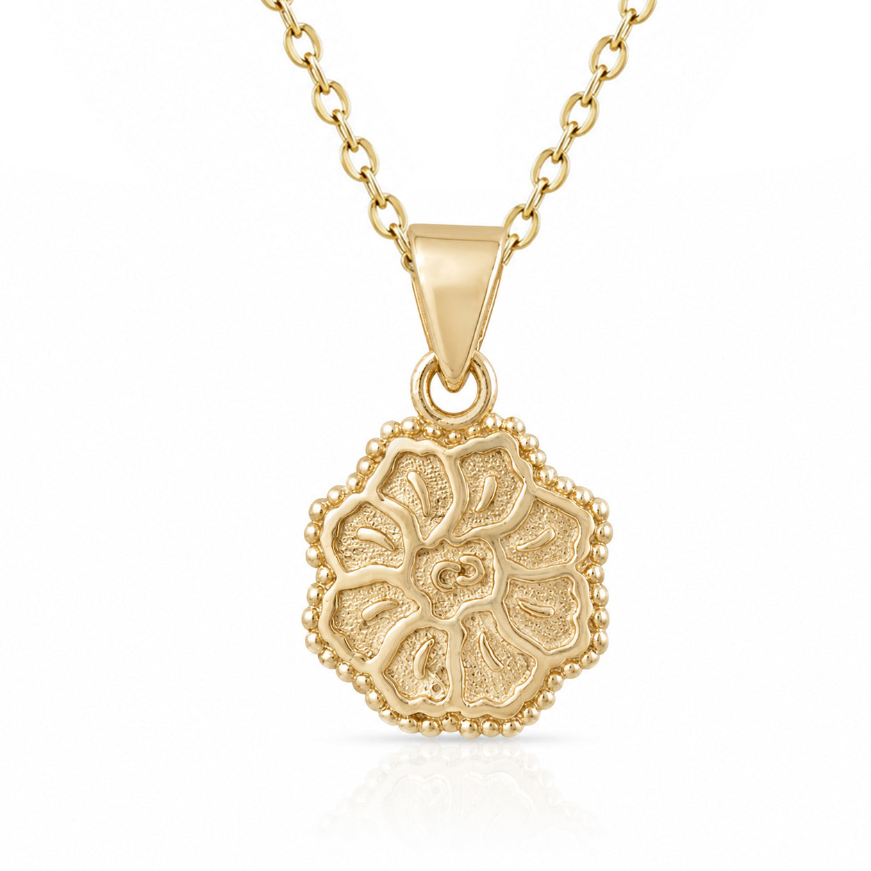 Petite Round Floral Pendant