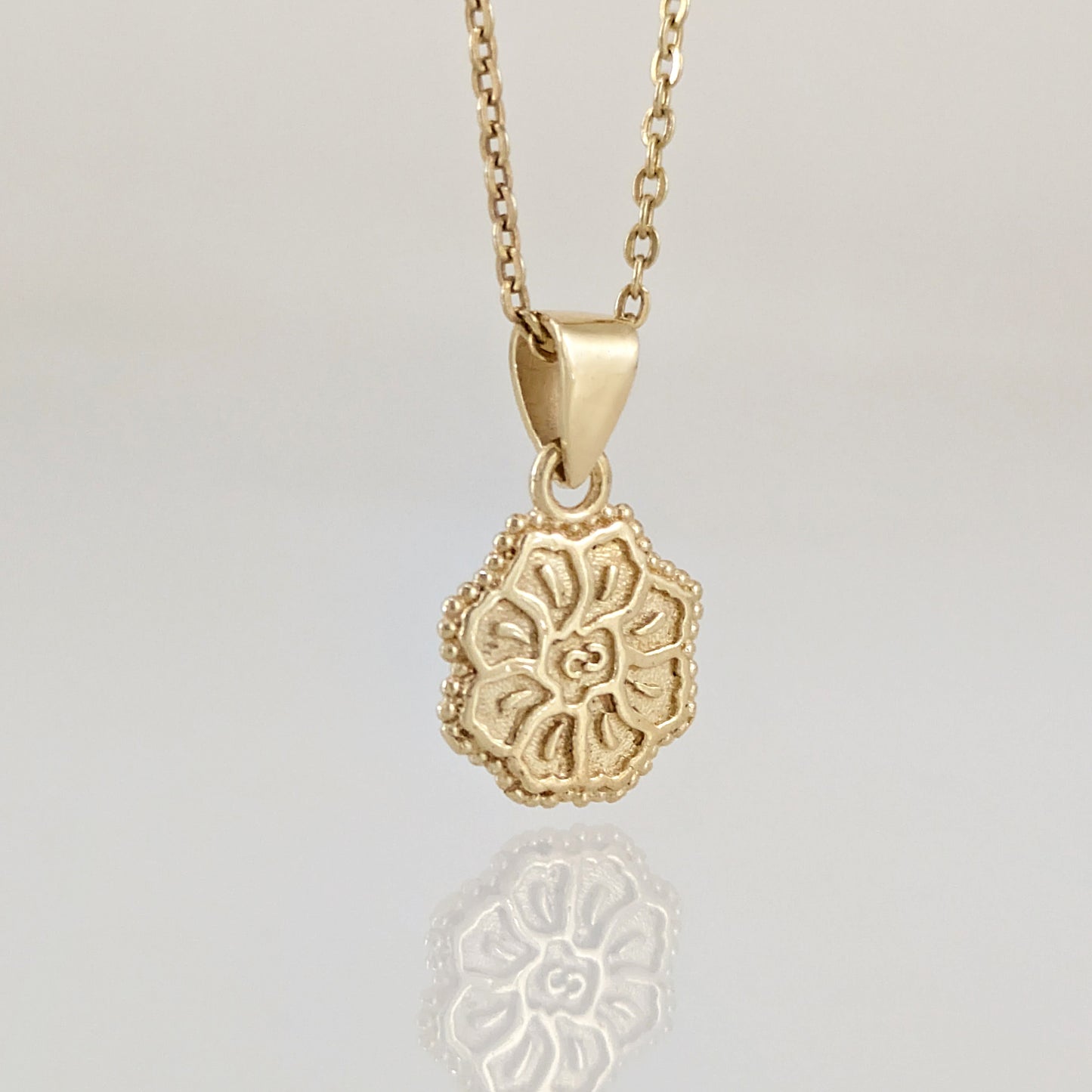 Petite Round Floral Pendant