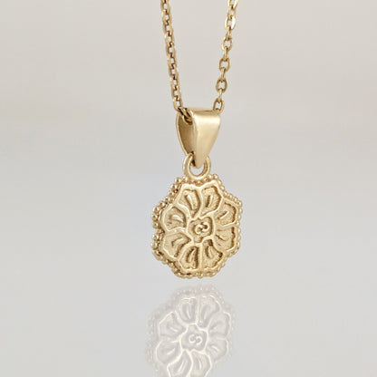 Petite Round Floral Pendant