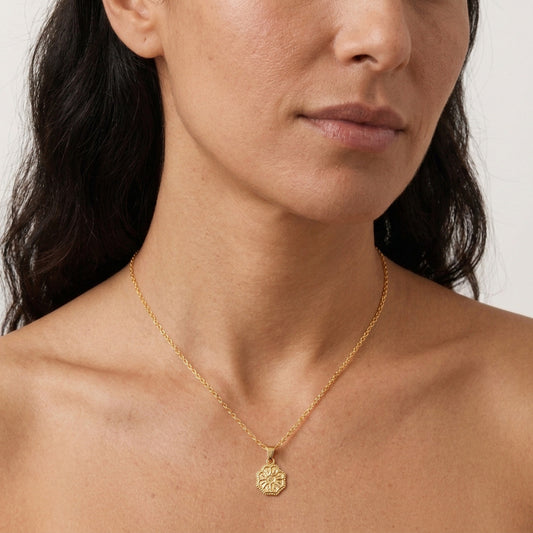 Petite Round Floral Pendant