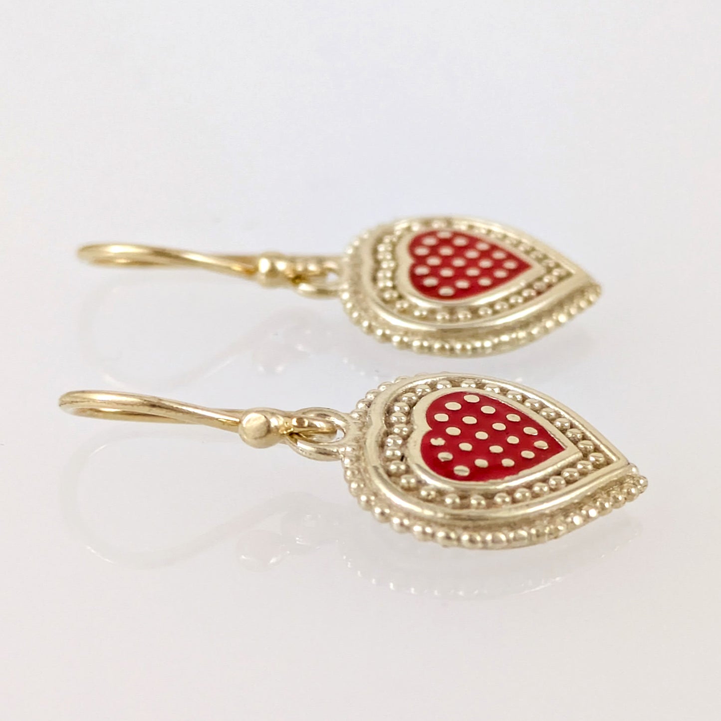 Red Heart Drop Earrings
