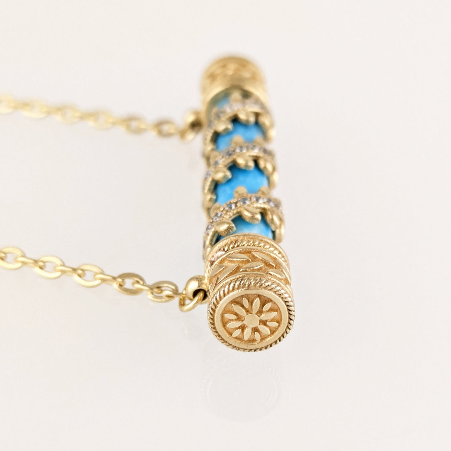 Crystal-Accented Bar Necklace with Gemstone Options / Prayer necklace