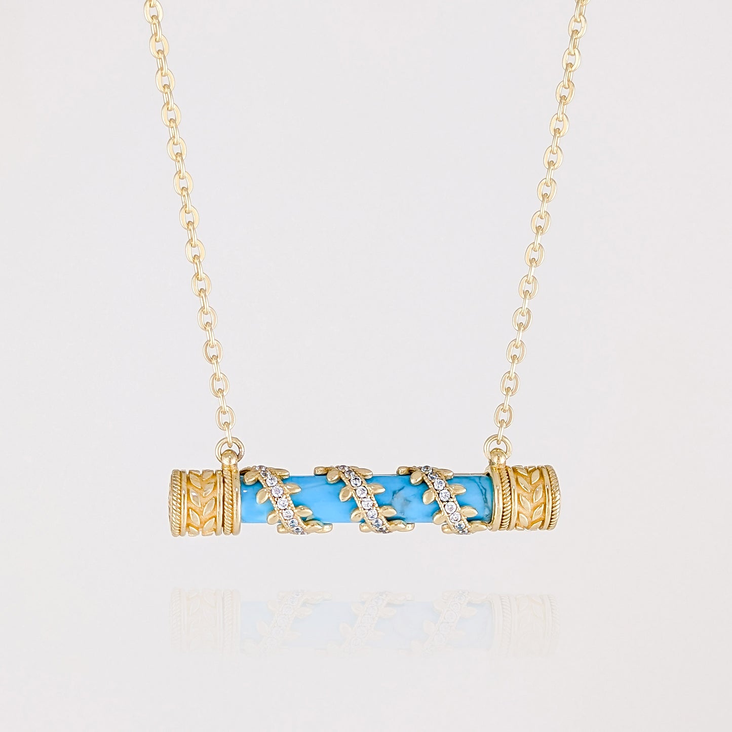 Crystal-Accented Bar Necklace with Gemstone Options / Prayer necklace