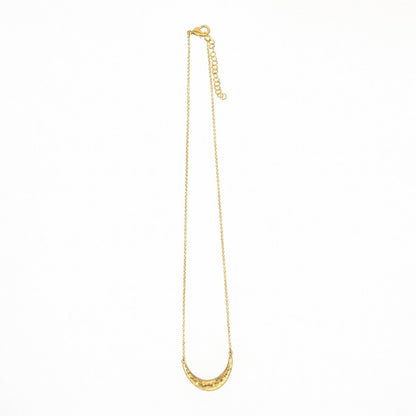 Hammered Crescent Pendant Necklace Minimalist Jewelry