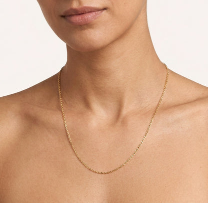 Adjustable Gold Chain Necklace 18k Gold Over Bronze Minimal Layering Chain
