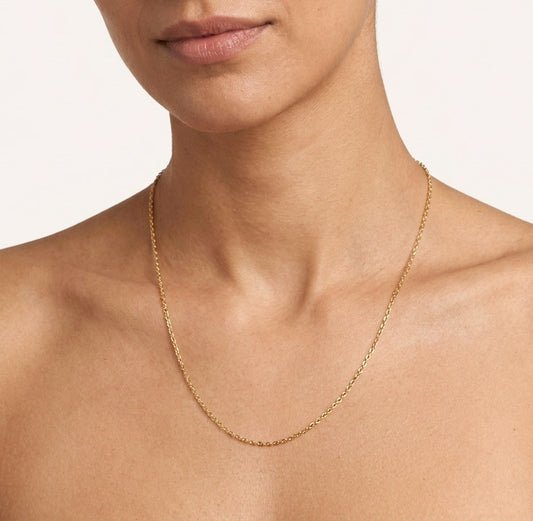 Adjustable Gold Chain Necklace 18k Gold Over Bronze Minimal Layering Chain