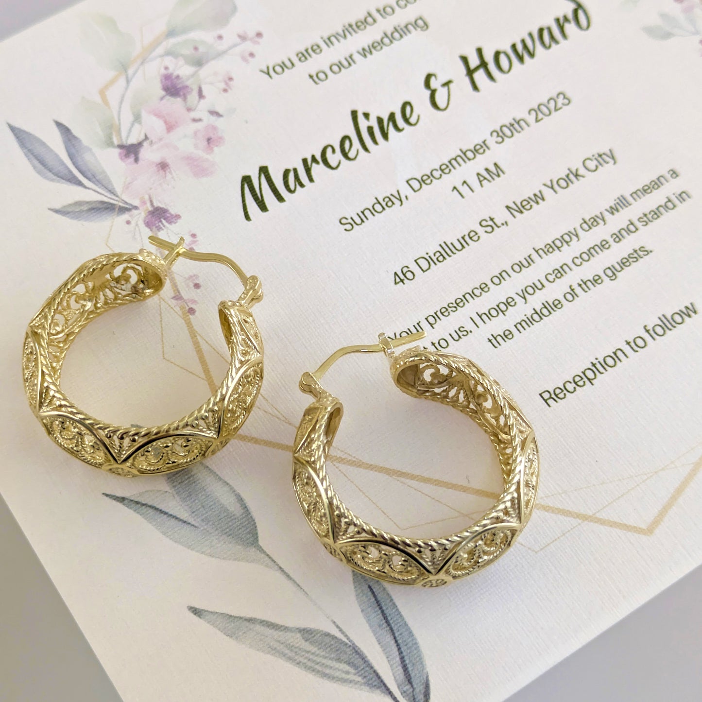 Filigree Hoop Earrings – Intricate Gold Statement Hoops