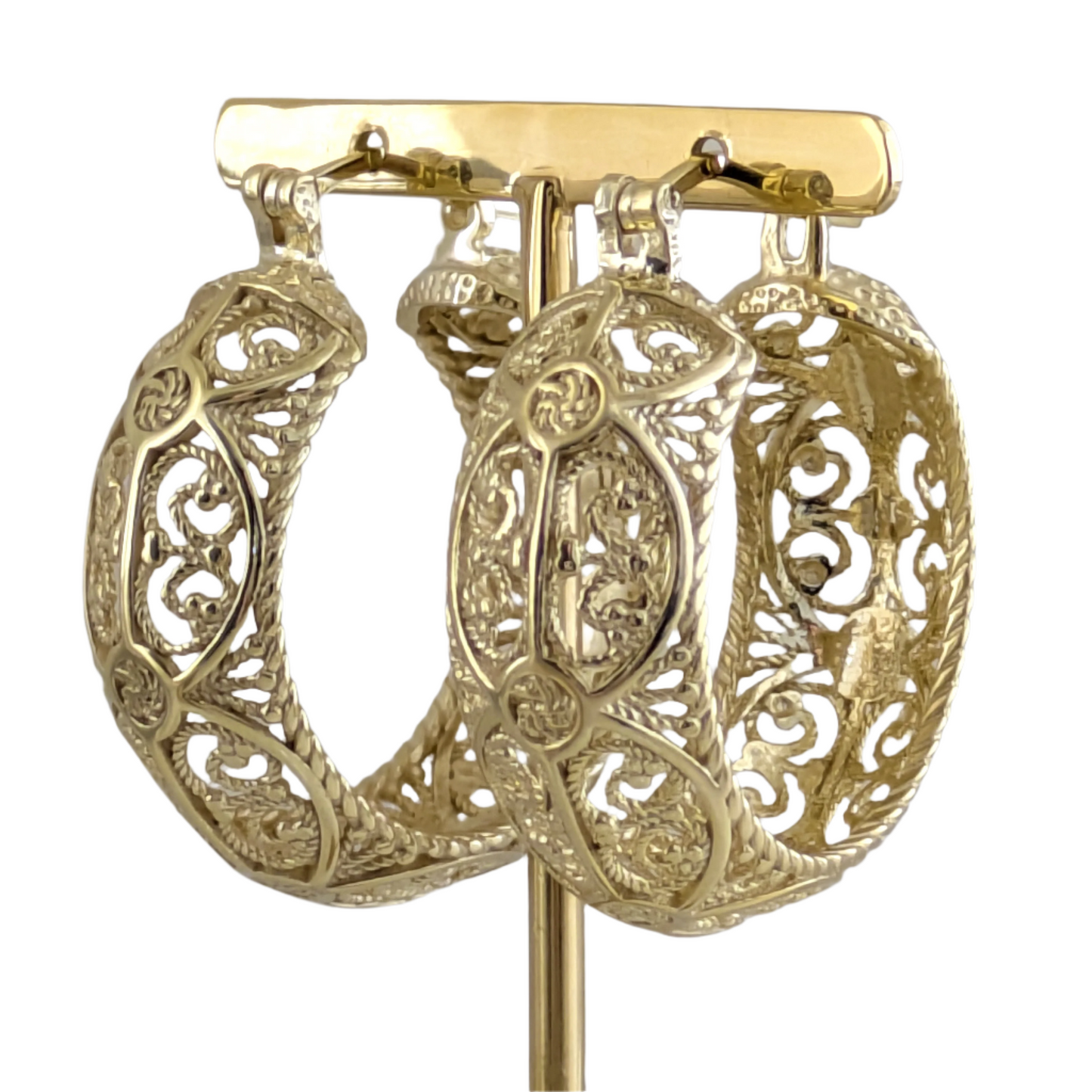 Filigree Hoop Earrings – Intricate Gold Statement Hoops