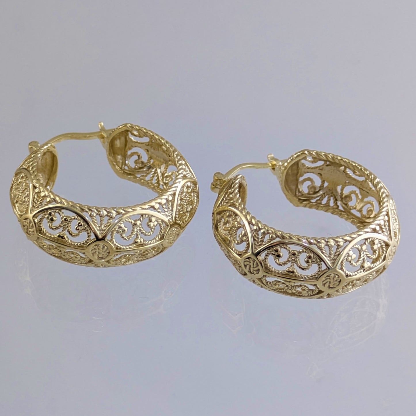 Filigree Hoop Earrings – Intricate Gold Statement Hoops