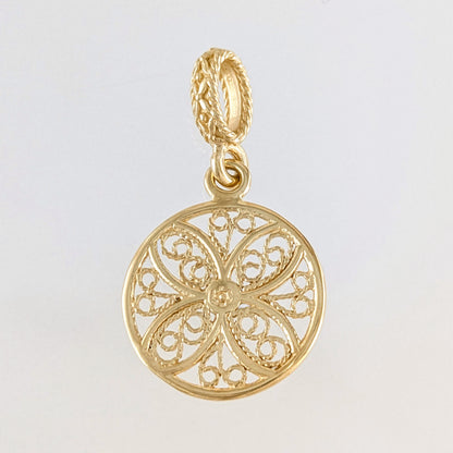 Blue Crystal Filigree Pendant Charm