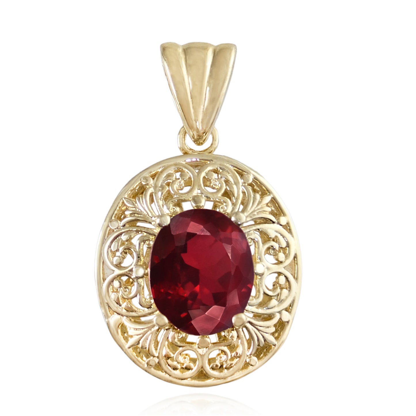 Scrollwork Pendant with Zultanite, Morganite and Tanzanite Colored Oval Quartz Gemstone