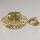 Scrollwork Oval Pendant with 10x12mm Diaspore Color Quartz Gemstone