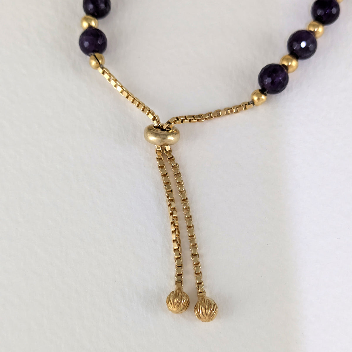 Filigree Cross Bracelet with Amethyst Beads