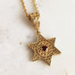 Star of David Necklace with Garnet or Citrine Gemstone