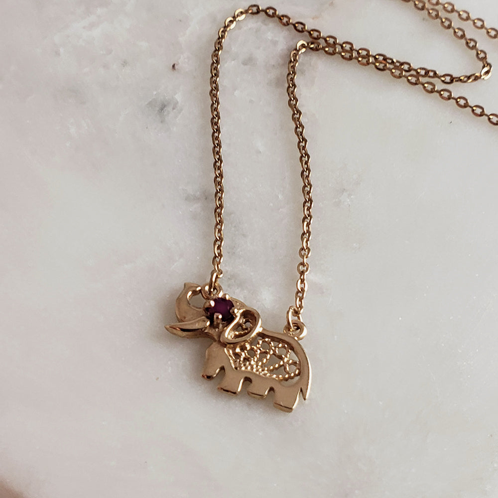 18K Gold Plated 18" Ruby Symbol Necklace