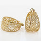 Filigree Graduated Hoop Earrings 1.25"