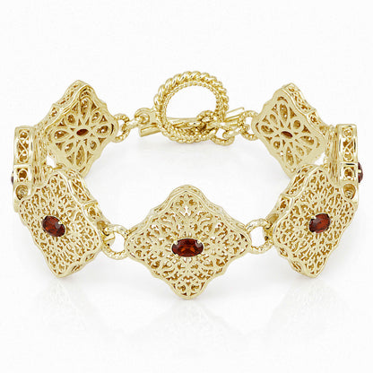 Luxurious Gemstone Panel Toggle Bracelet