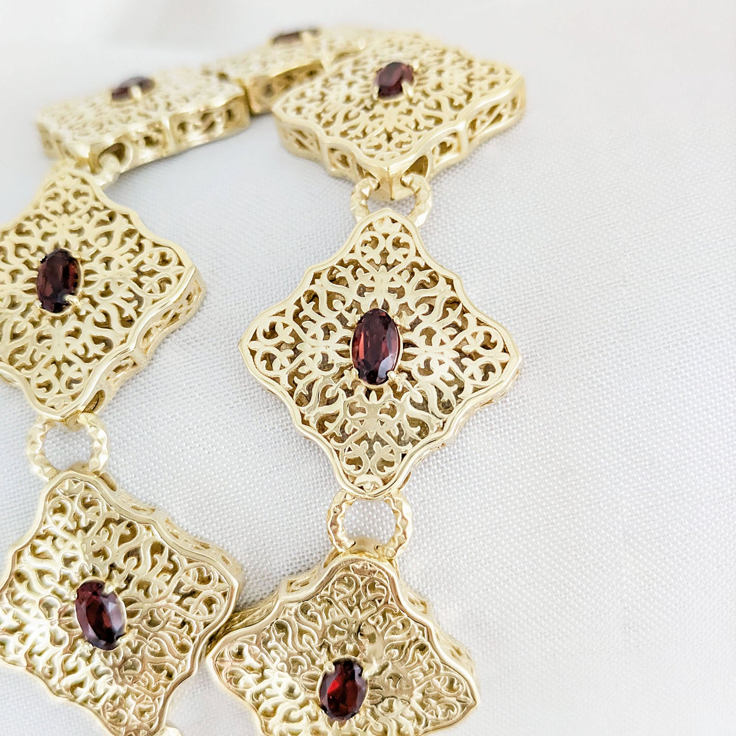 Luxurious Gemstone Panel Toggle Bracelet