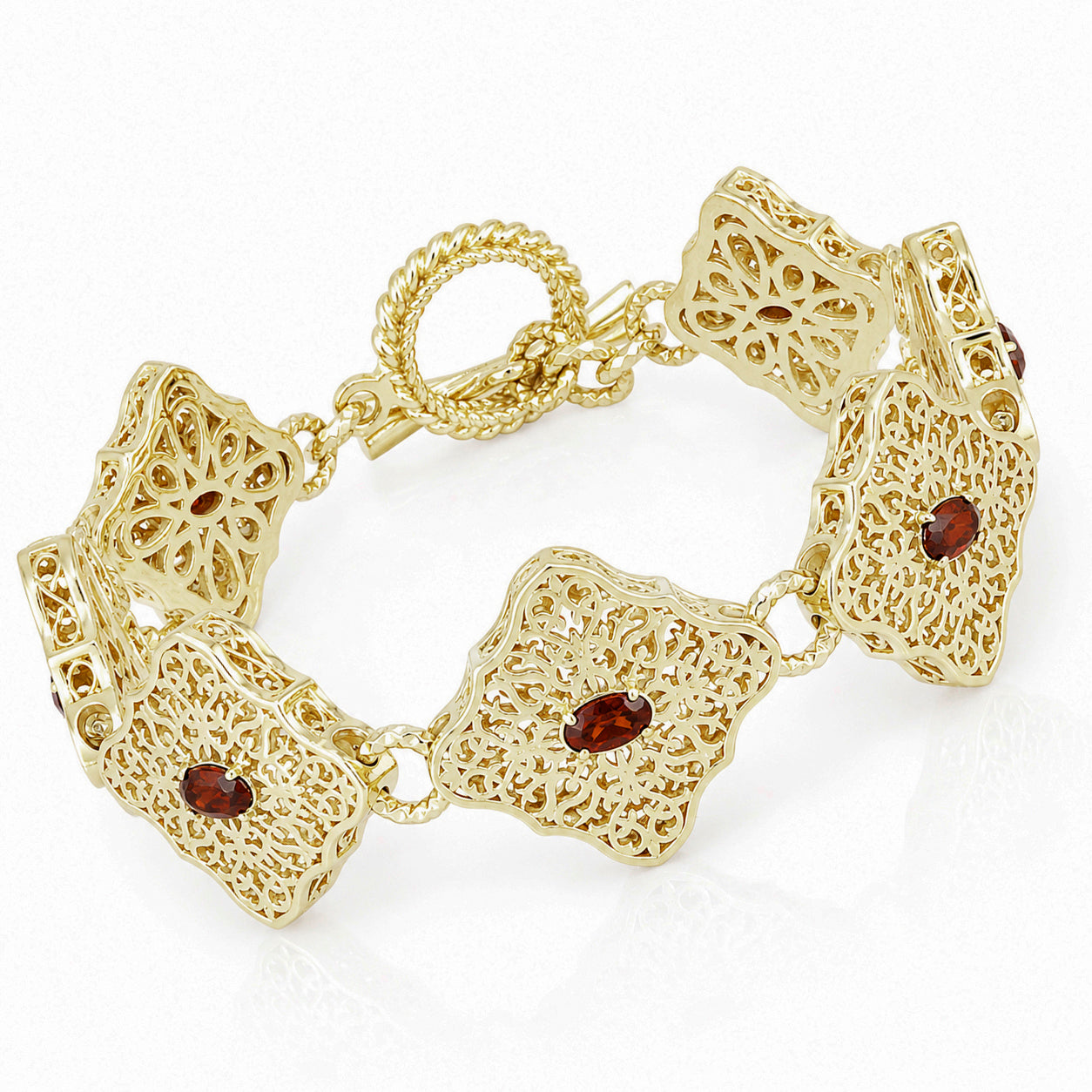 Luxurious Gemstone Panel Toggle Bracelet