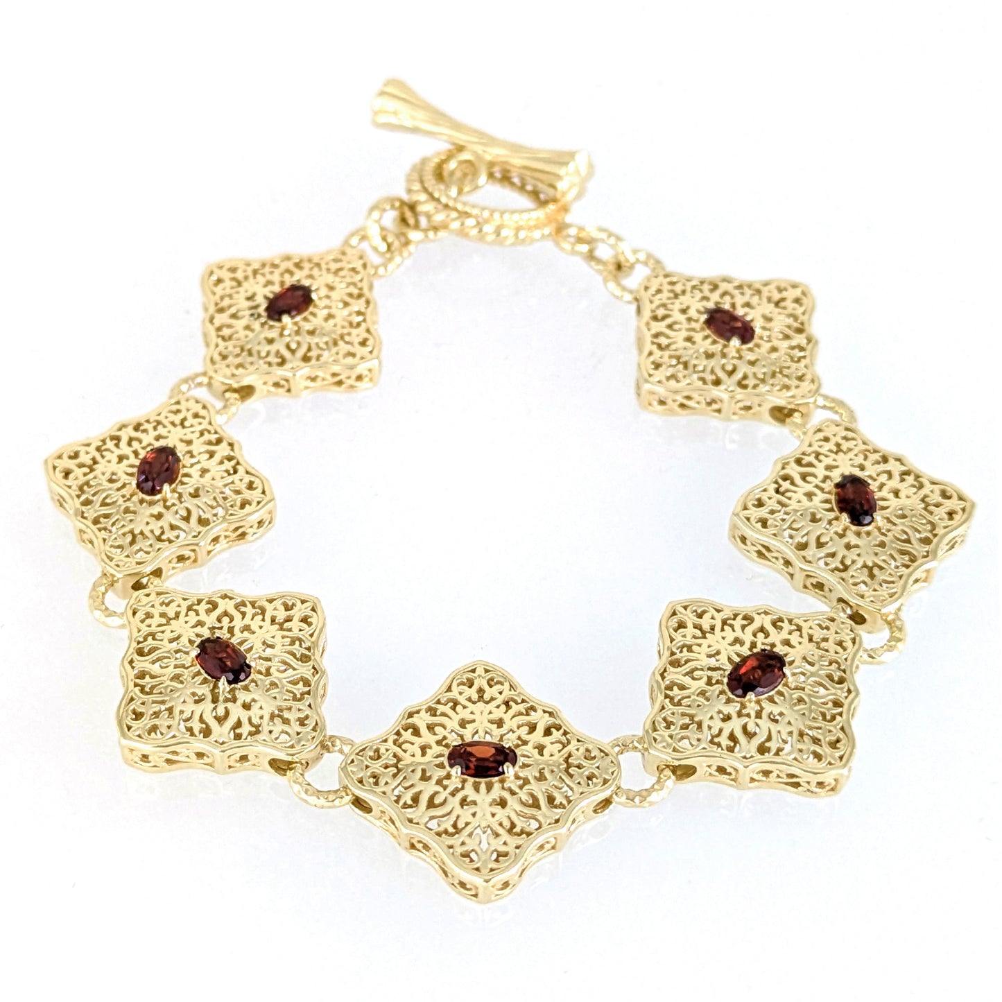 Luxurious Gemstone Panel Toggle Bracelet