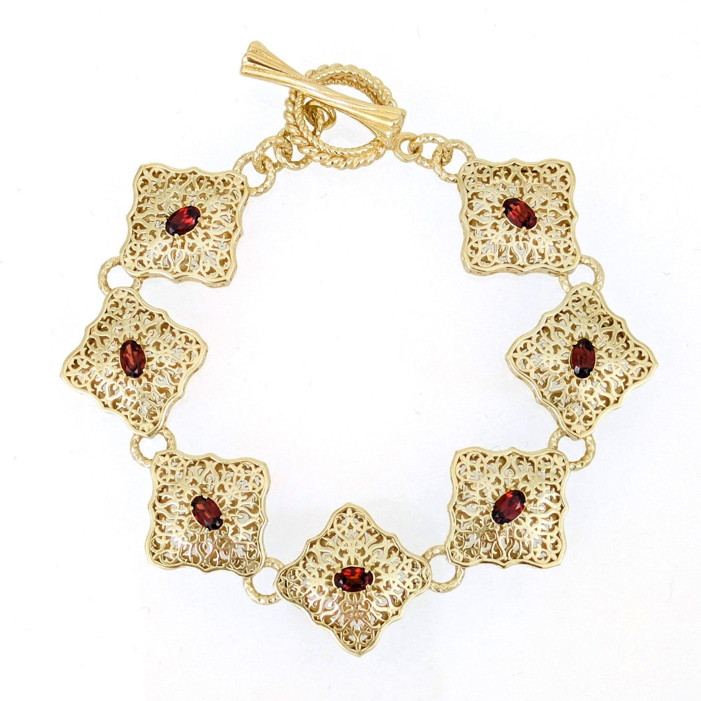Luxurious Gemstone Panel Toggle Bracelet