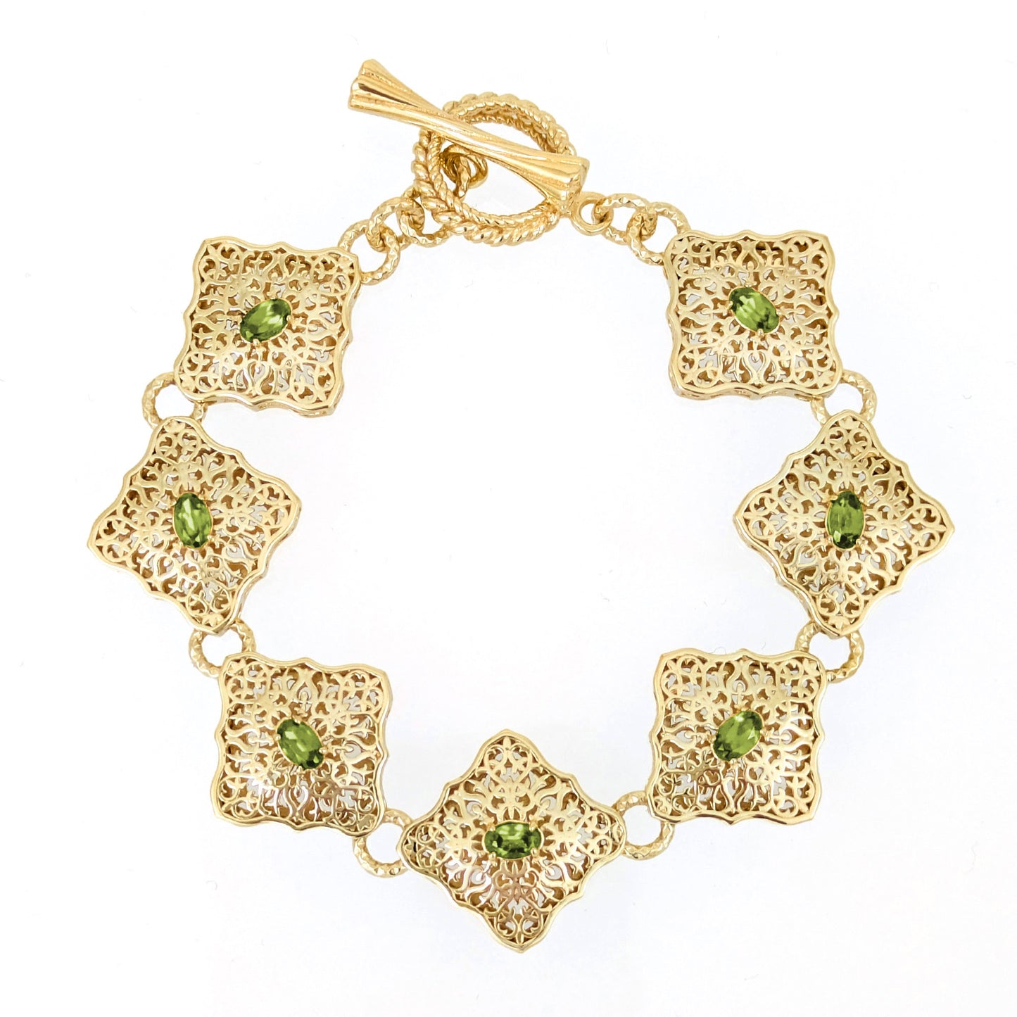 Luxurious Gemstone Panel Toggle Bracelet