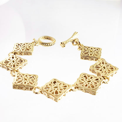 Luxurious Gemstone Panel Toggle Bracelet