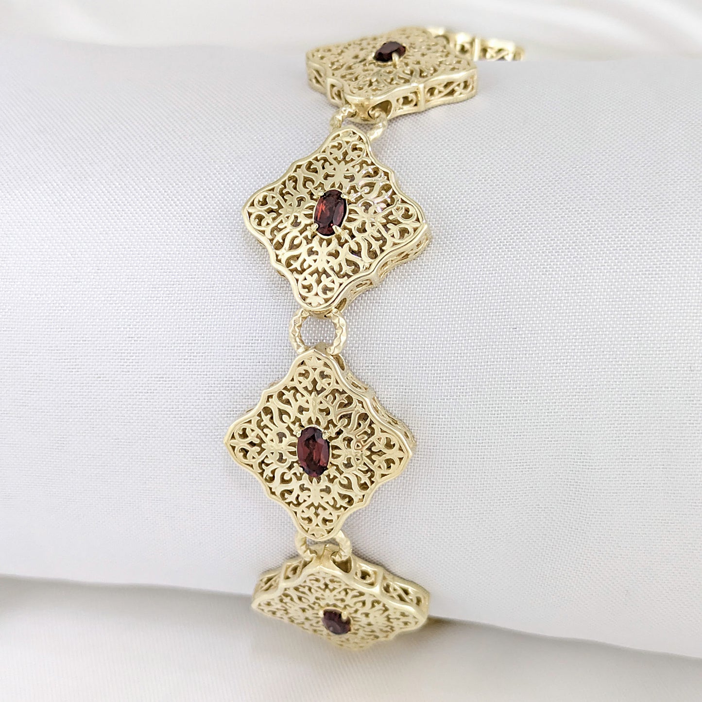 Luxurious Gemstone Panel Toggle Bracelet